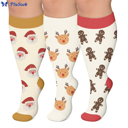 Plus Size Christmas Characters Compression Socks - image 0