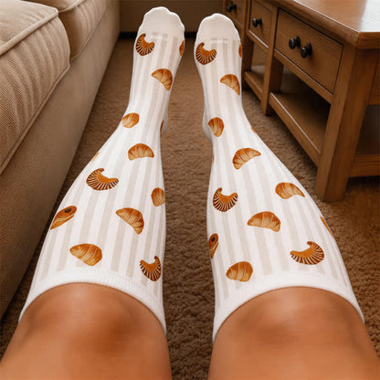 Plus Size Croissant Strawberry Compression Socks - image 1