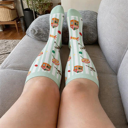 Plus Size Croissant Strawberry Compression Socks - image 2