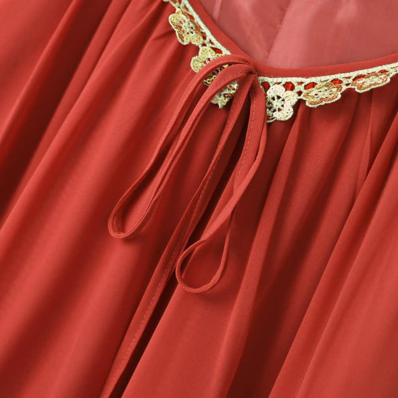 Boho Lace Trim Maxi Dress - image 4