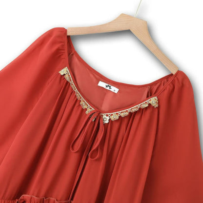 Boho Lace Trim Maxi Dress - image 1