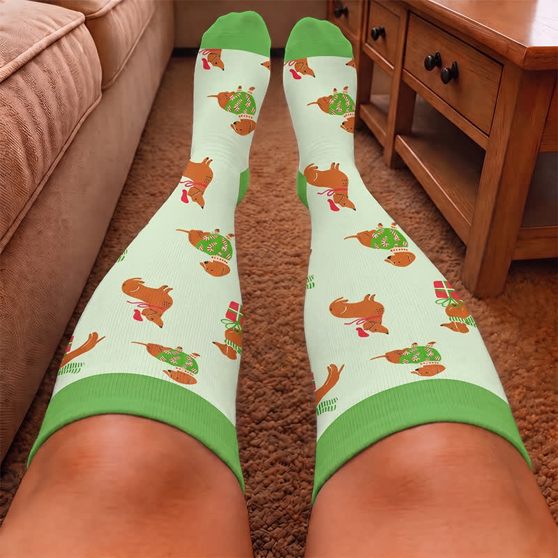 Plus Size Christmas Animal Party Compression Socks - image 2