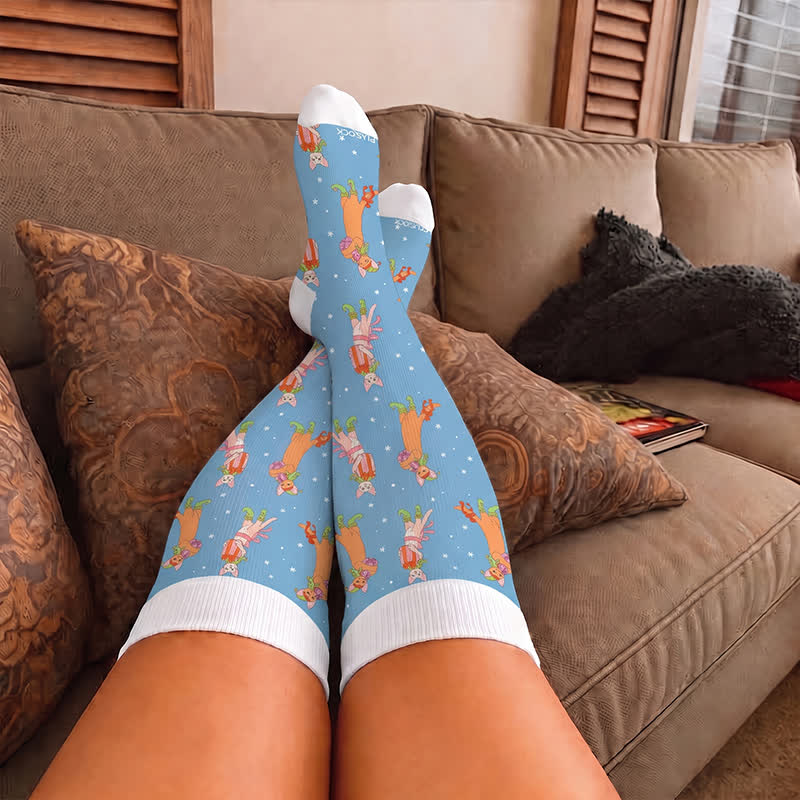 Plus Size Christmas Animal Party Compression Socks - image 3