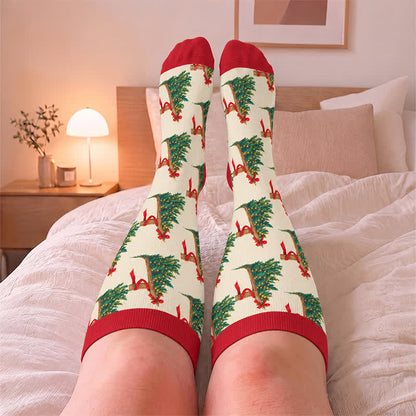 Plus Size Christmas Pattern Compression Socks - image 2
