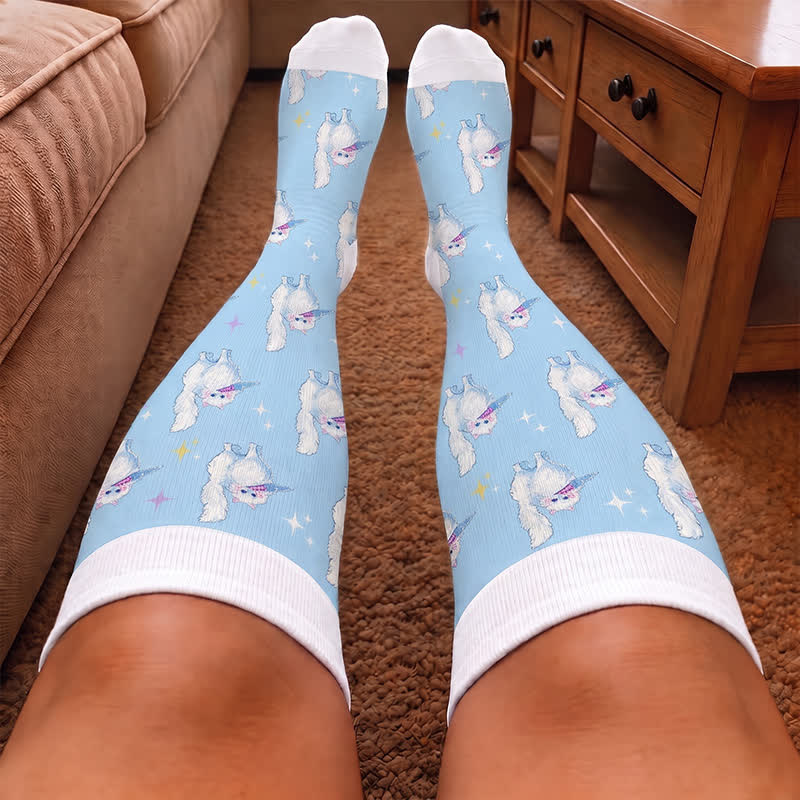 Plus Size Magic Bunnies Cats Dogs Compression Socks - image 1