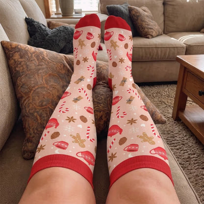 Plus Size Christmas Drinks Compression Socks - image 3
