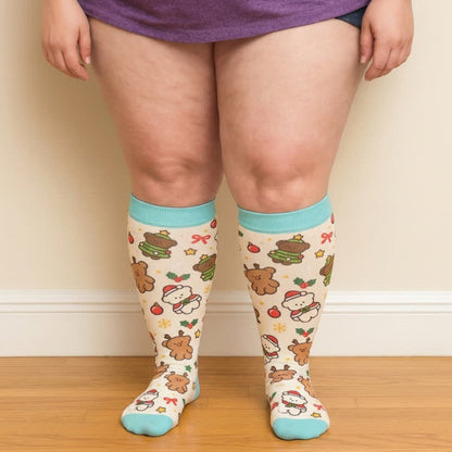 Plus Size Christmas Bear Compression Socks - image 2