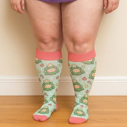 Plus Size Christmas Bear Compression Socks - image 1