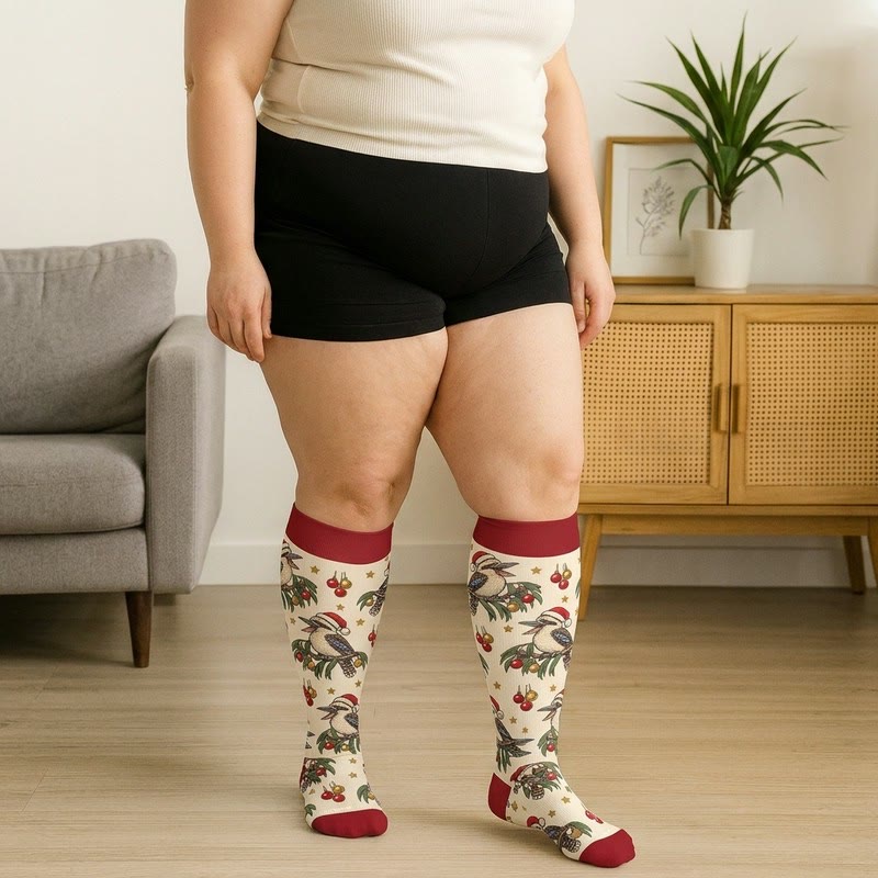 Plus Size Christmas Santa Compression Socks - image 3