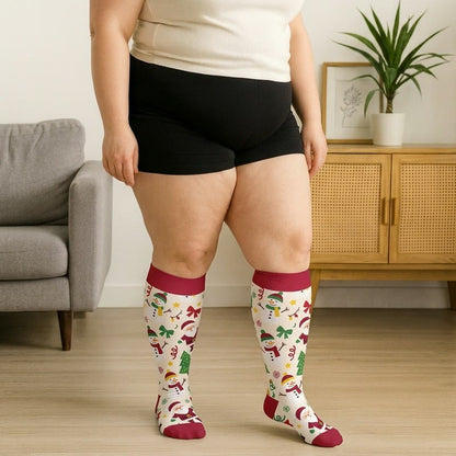 Plus Size Christmas Santa Compression Socks - image 2