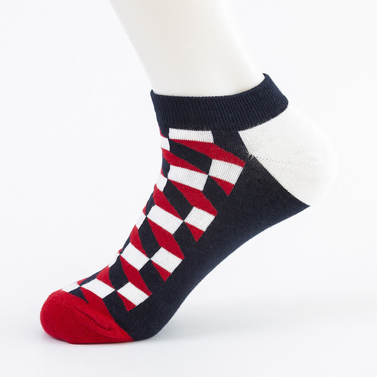 Diamond Patterns Ankle Socks(5 Pairs) - image 0