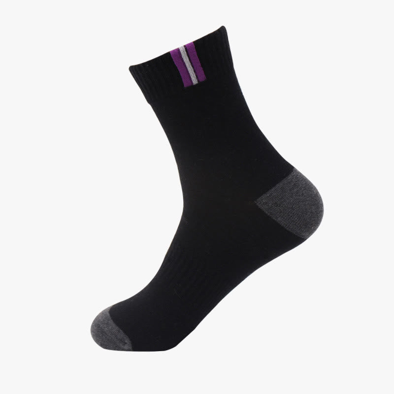 Breathable Ventilation Cotton Socks(3 Pairs) - 43-48 - Black - image 3