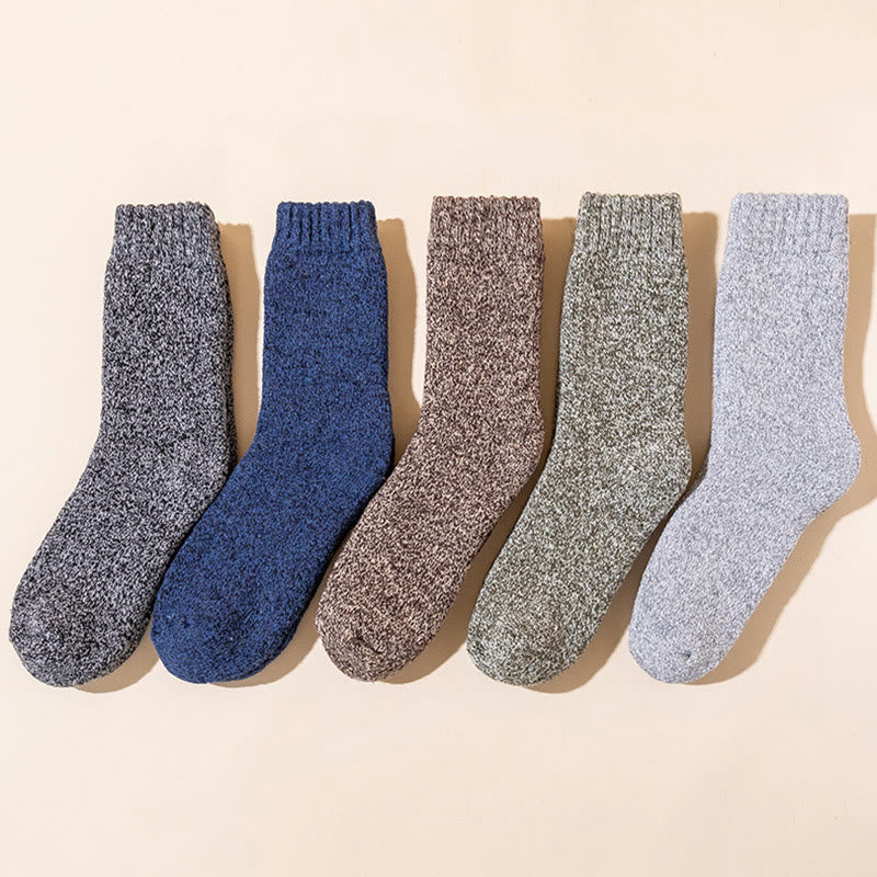 Thickened Thermal Quarter Socks(5 Pairs) - Multicolor - EU40-47(US7-13) - image 1