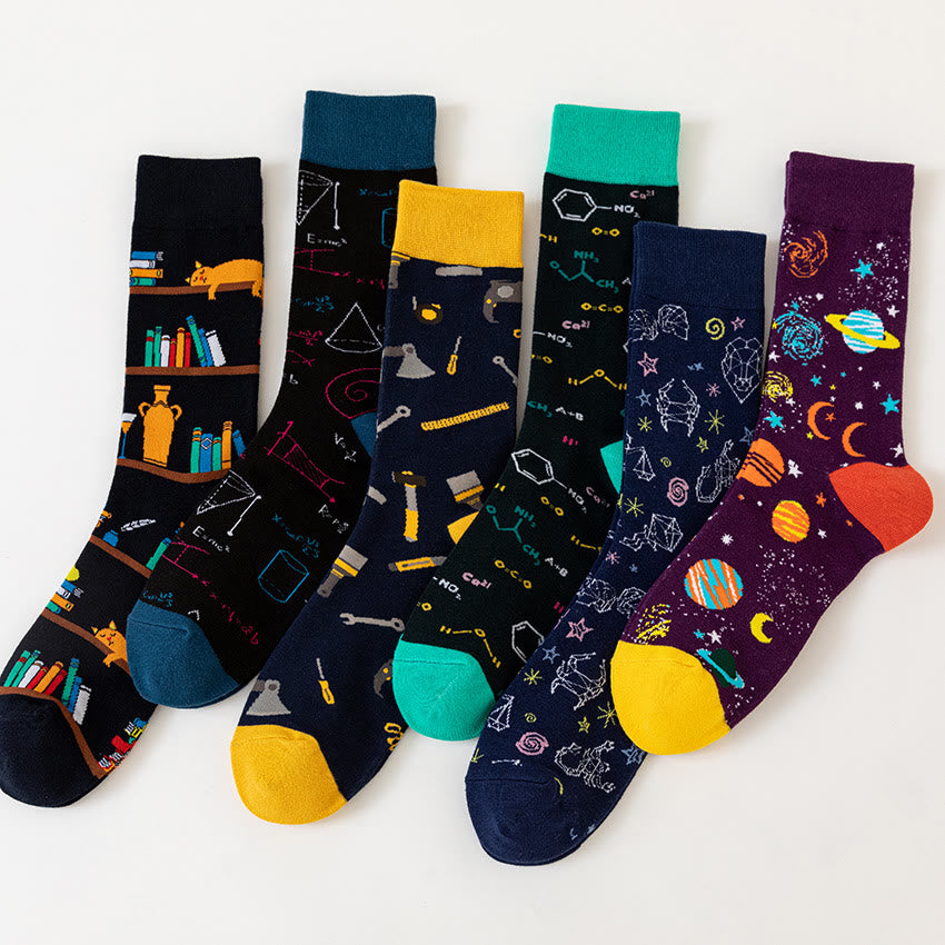 Macro Pattern Crew Socks(6 Pairs) - image 8
