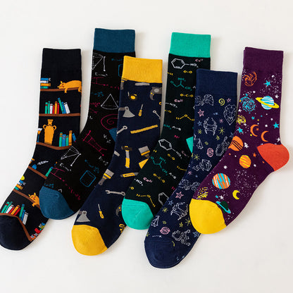 Macro Pattern Crew Socks(6 Pairs) - image 8
