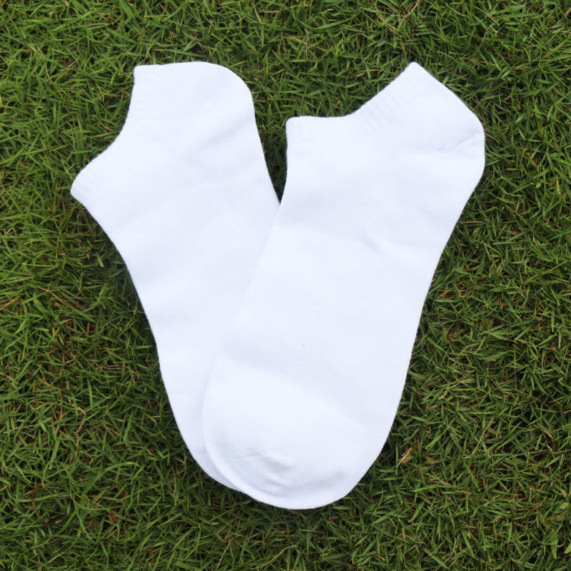Solid Cotton Ankle Socks(3 Pairs) - 42-48 - White - image 6