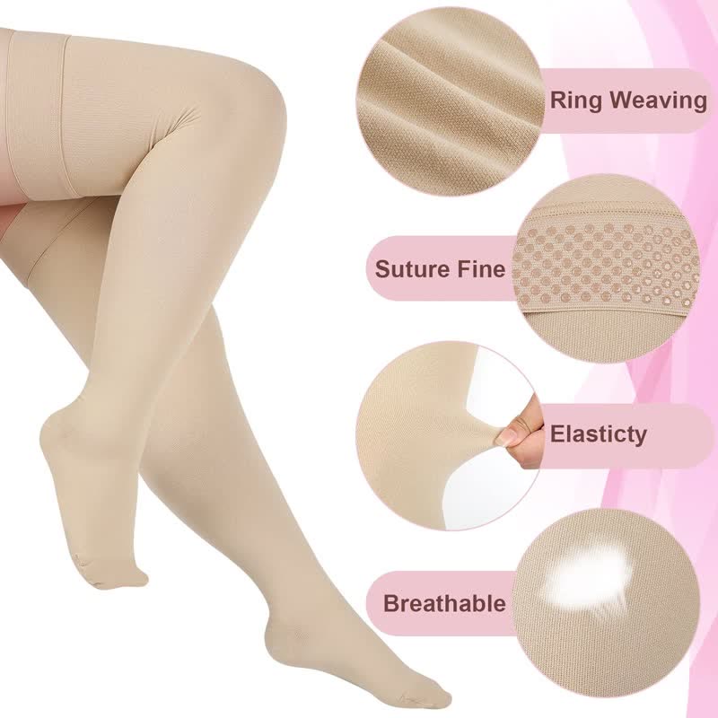 Plus Size Non Slip Thigh High Compression Socks - image 1