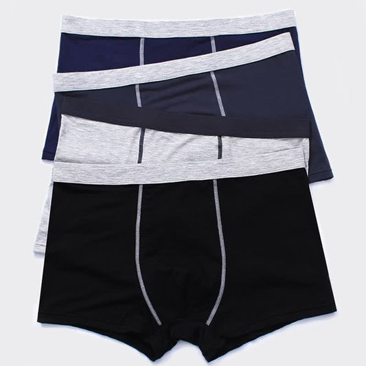 Plus Size Solid Color Fly Boxer Briefs(6 Packs) - Multicolor(6 Packs) - 7XL - image 0