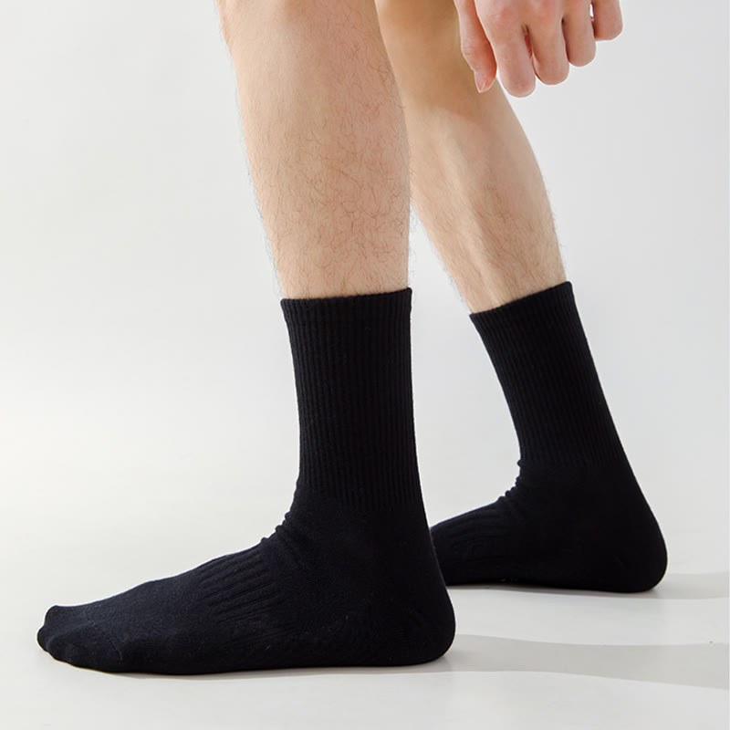 Solid Color Thickened Quarter Socks(5 Pairs) - image 6
