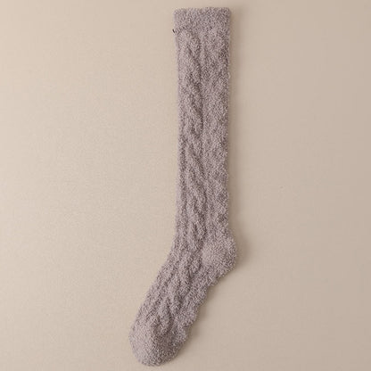 Plus Size Coral Fleece Thermal Knee High Socks(5 Pairs)