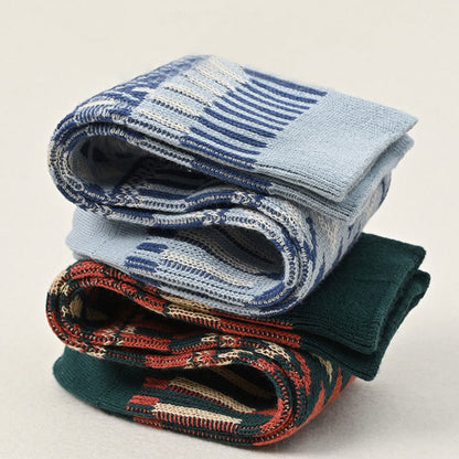 Retro Pattern Crew Socks(2 Pairs) - image 2