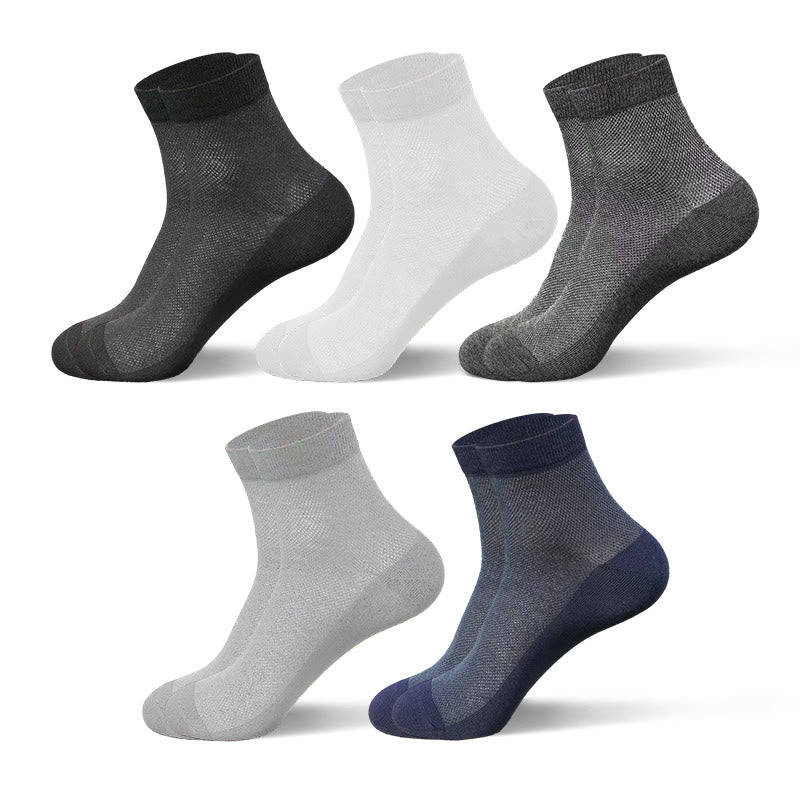 Mesh Quarter Socks(10 Pairs) - Black*2+White*2+Light Gray*2+Dark Grey*2+Navy Blue*2 - EU44-50(US10-15) - image 12