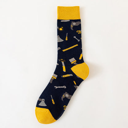 Macro Pattern Crew Socks(6 Pairs) - image 6