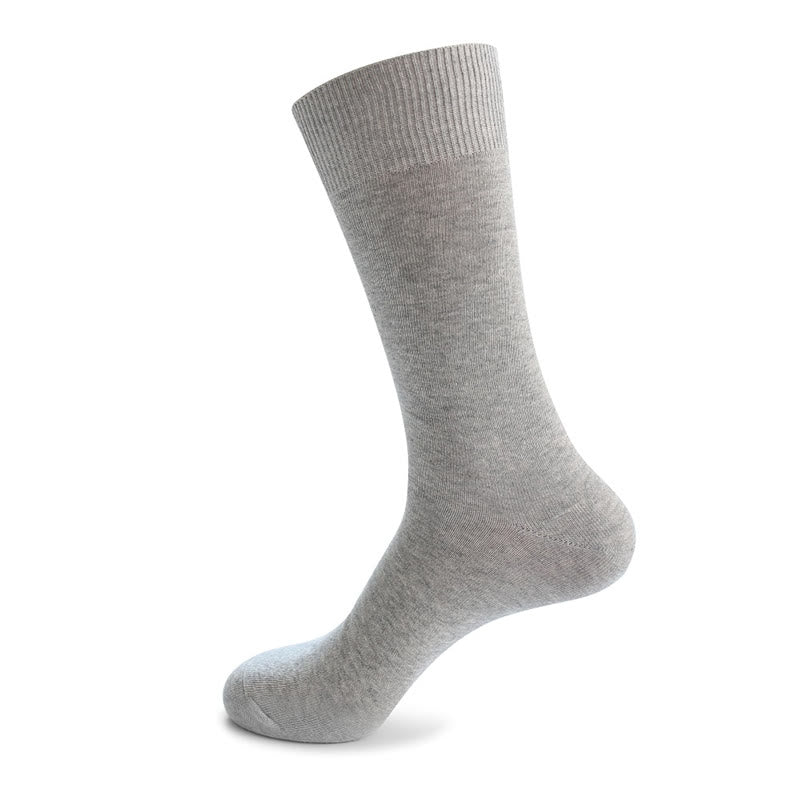 Durable Solid Crew Socks(7 Pairs) - Light Gray - EU46-50(US12-15) - image 15