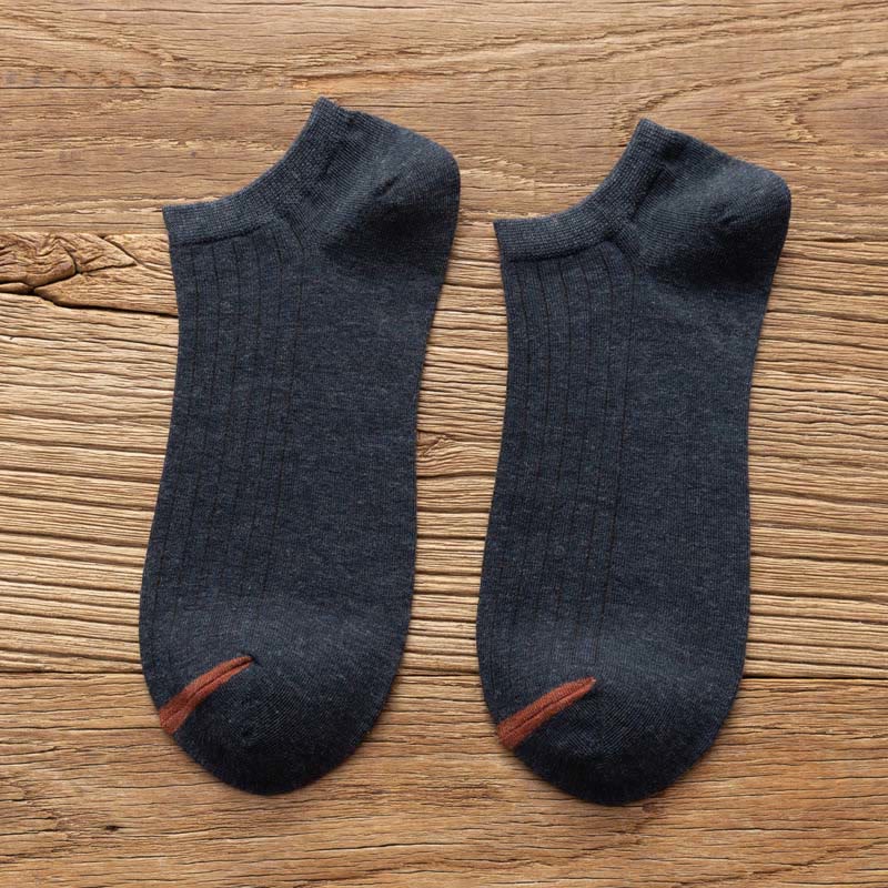 Striped Loose Cotton Socks(3 Pairs) - 43-48 - Navy Blue - image 9