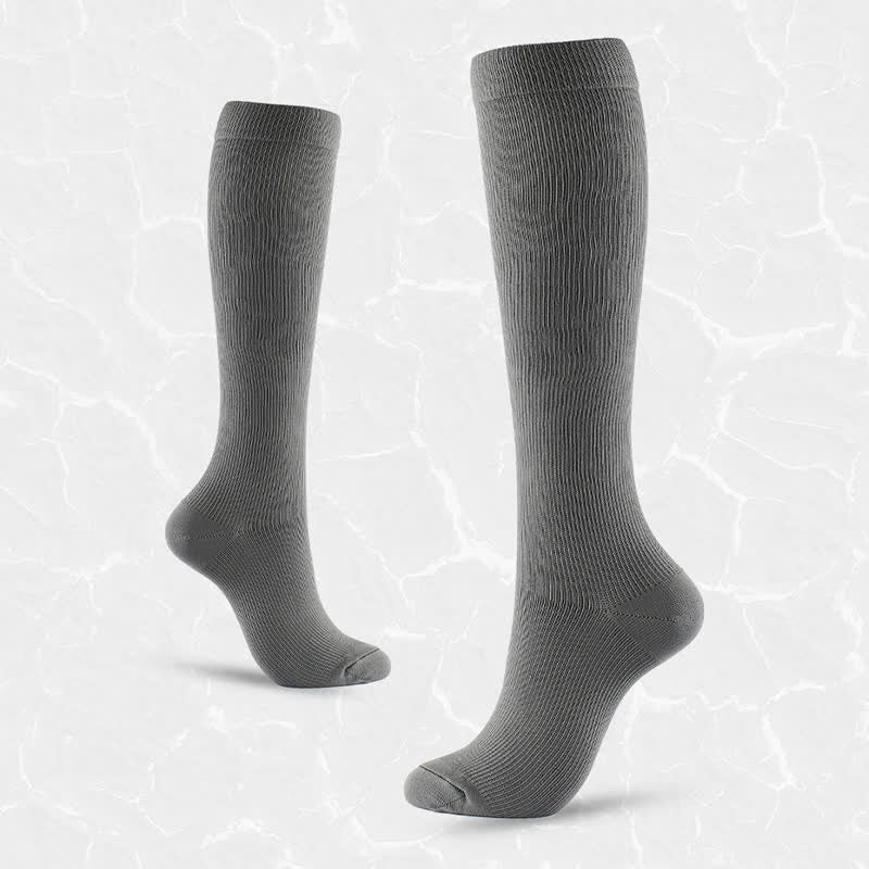 Plus Size Solid Color Anti-slip Compression Socks(6 Pairs) - image 3