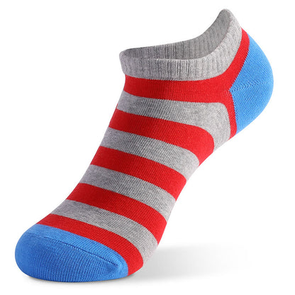 Colorful Striped Cotton Ankle Socks(5 Pairs) - image 5