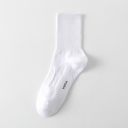 Solid Color Thickened Quarter Socks(5 Pairs) - White - EU40-48(US7-13) - image 9