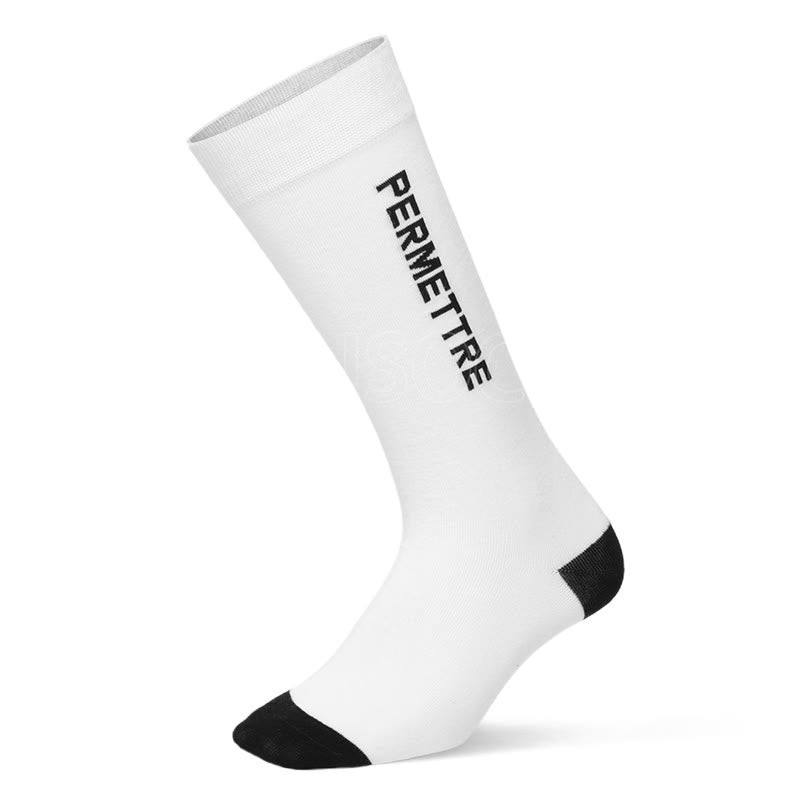 Mixed Color Cotton Plus Size Compression Socks(3 Pairs) - image 7