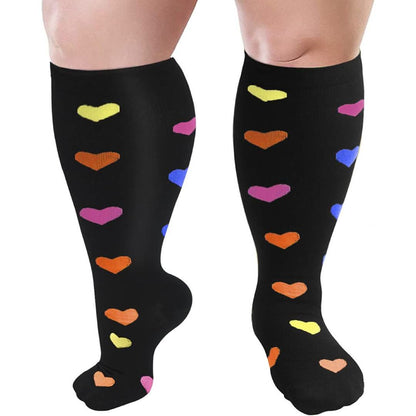 Plusock Skin Purple Electrocardiogram Plus Size Compression Socks 2XL-7XL(3 Pairs) - image 5