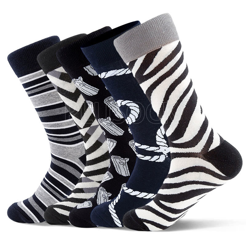 Zebra Prints Crew Socks(5 Pairs) - image 0