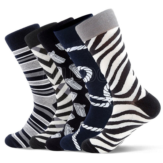Zebra Prints Crew Socks(5 Pairs) - image 0