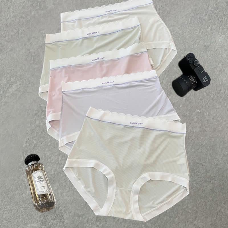 High-Waisted Bow Tie Panty(5 Pairs) - Multicolor - 3XL - image 10