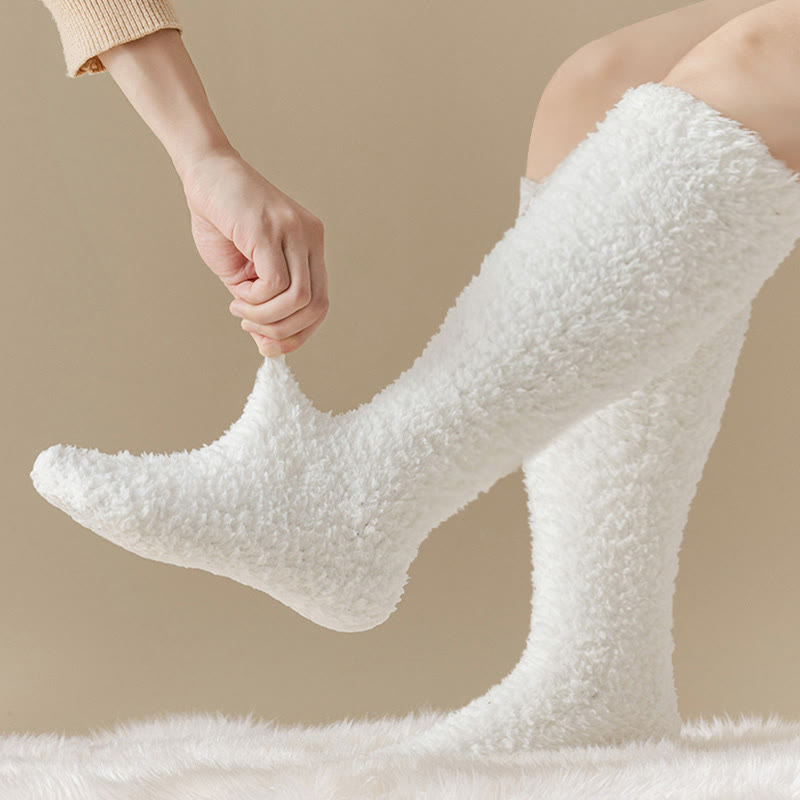 Plus Size Thickened Plush Knee High Socks(5 Pairs) - image 3