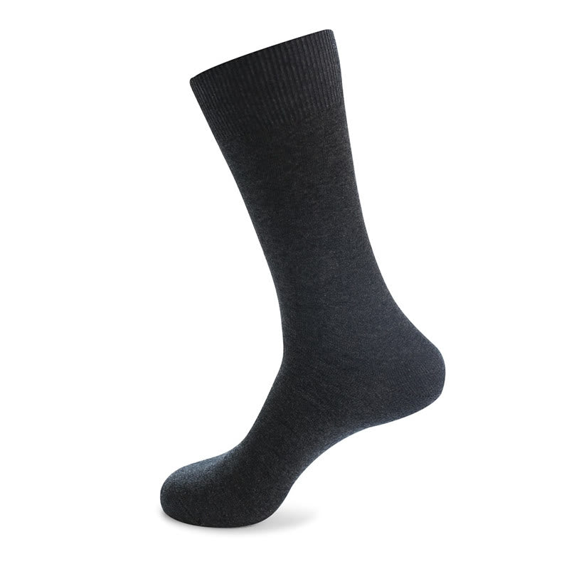 Durable Solid Crew Socks(7 Pairs) - Dark Grey - EU46-50(US12-15) - image 14