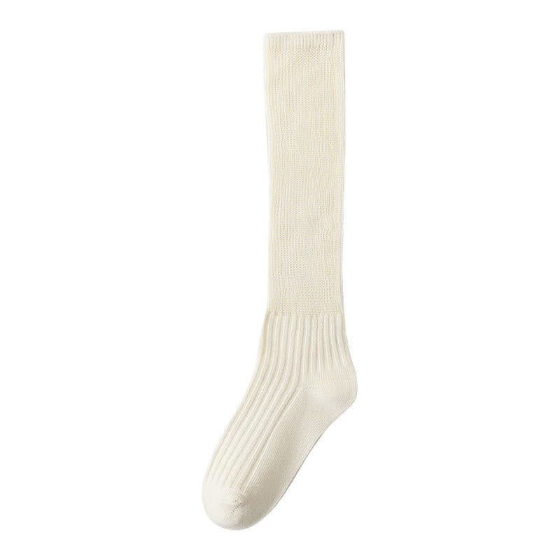 Solid Color Stylish Slouch Socks(3 Pairs) - Apricot - EU36-40(US3-7) - image 17