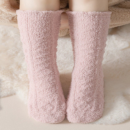 Coral Fleece Thermal Knee High Socks(5 Pairs) - image 2