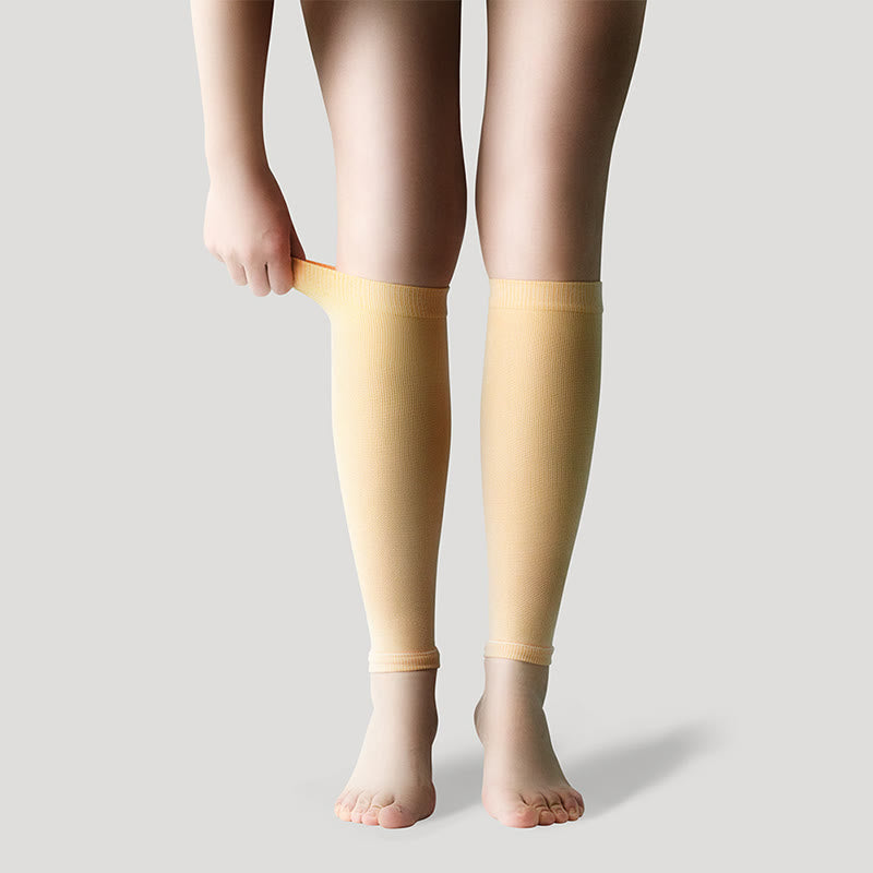 Ice Silk Footless Cool Compression Sleeve Socks Unisex - Nude - XL - image 34