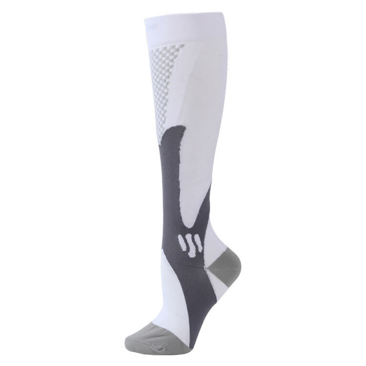 Plus Size Sport Compression Socks - White - 7XL - image 2