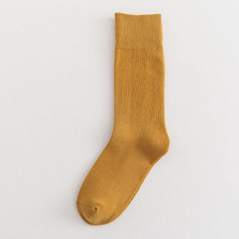 Soft Durable Crew Socks(8 Pairs) - Yellow - EU35-39(US4.5-8) - image 9