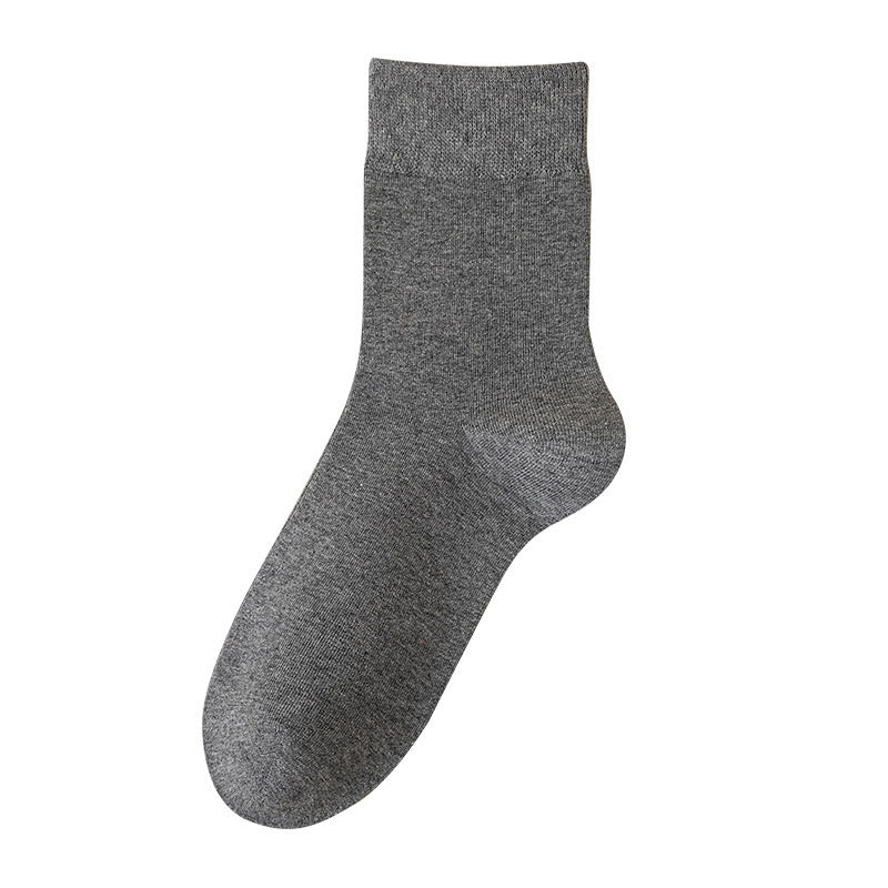 Solid Color Breathable Quarter Socks(5 Pairs) - Dark Grey - EU39-46(US6-12) - image 12