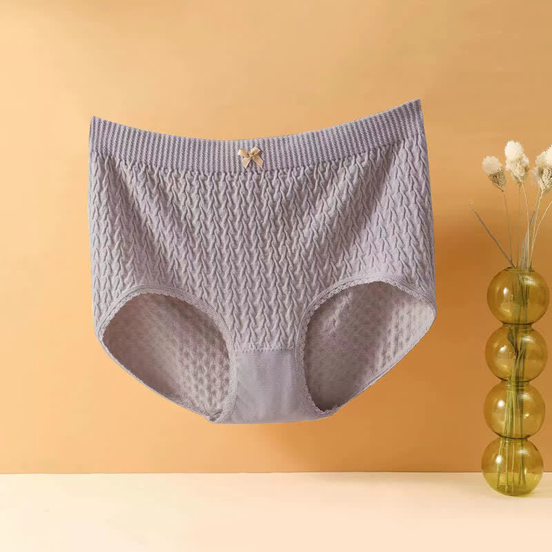 High-Waisted Bow Tie Panty(5 Pairs) - Purple - 4XL - image 13