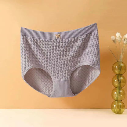 High-Waisted Bow Tie Panty(5 Pairs) - Purple - 4XL - image 13