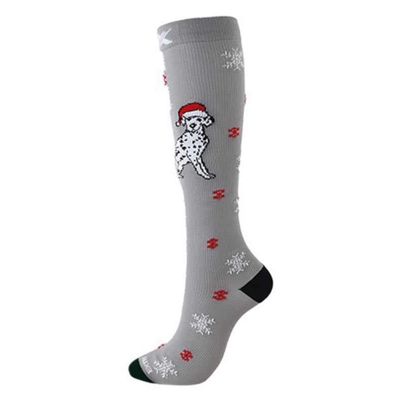 Christmas Knee High Compression Socks(6 Pairs) - image 1