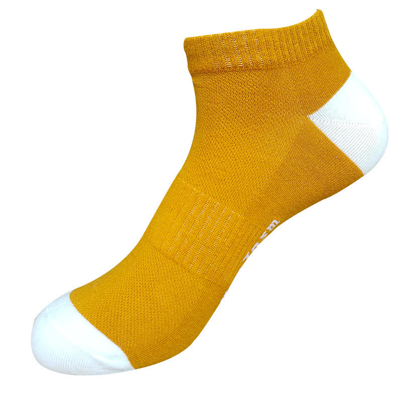 Letter Mesh Ankle Socks(5 Pairs) - Yellow - EU42-48(US8-13) - image 14
