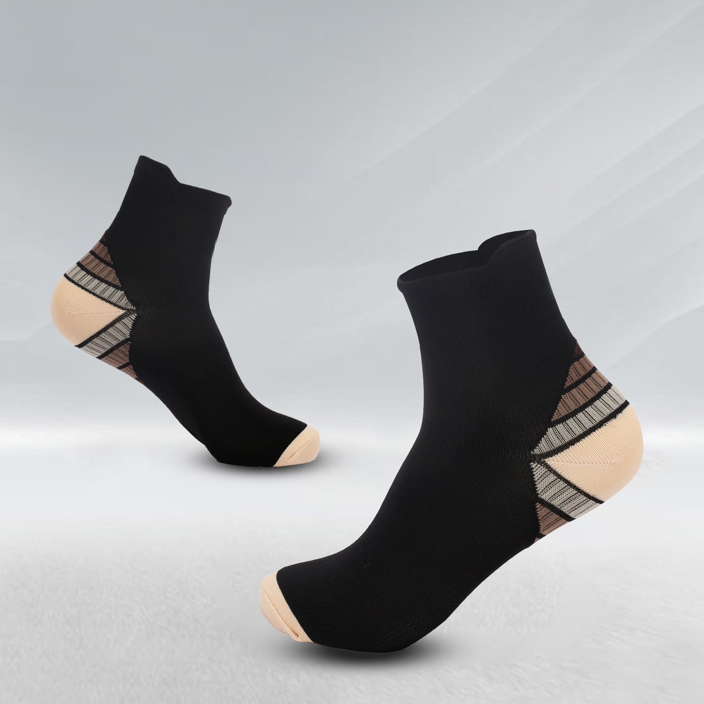 Elastic Sports Ankle Compression Socks(7 Pairs) - Beige - L/XL - image 7